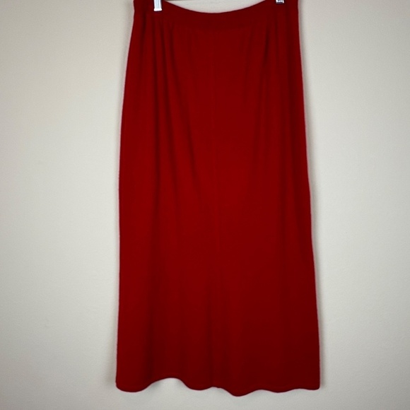 Chanel Vintage 90s Red 100% Cashmere Knit High Waisted Pencil Skirt - Picture 4 of 9